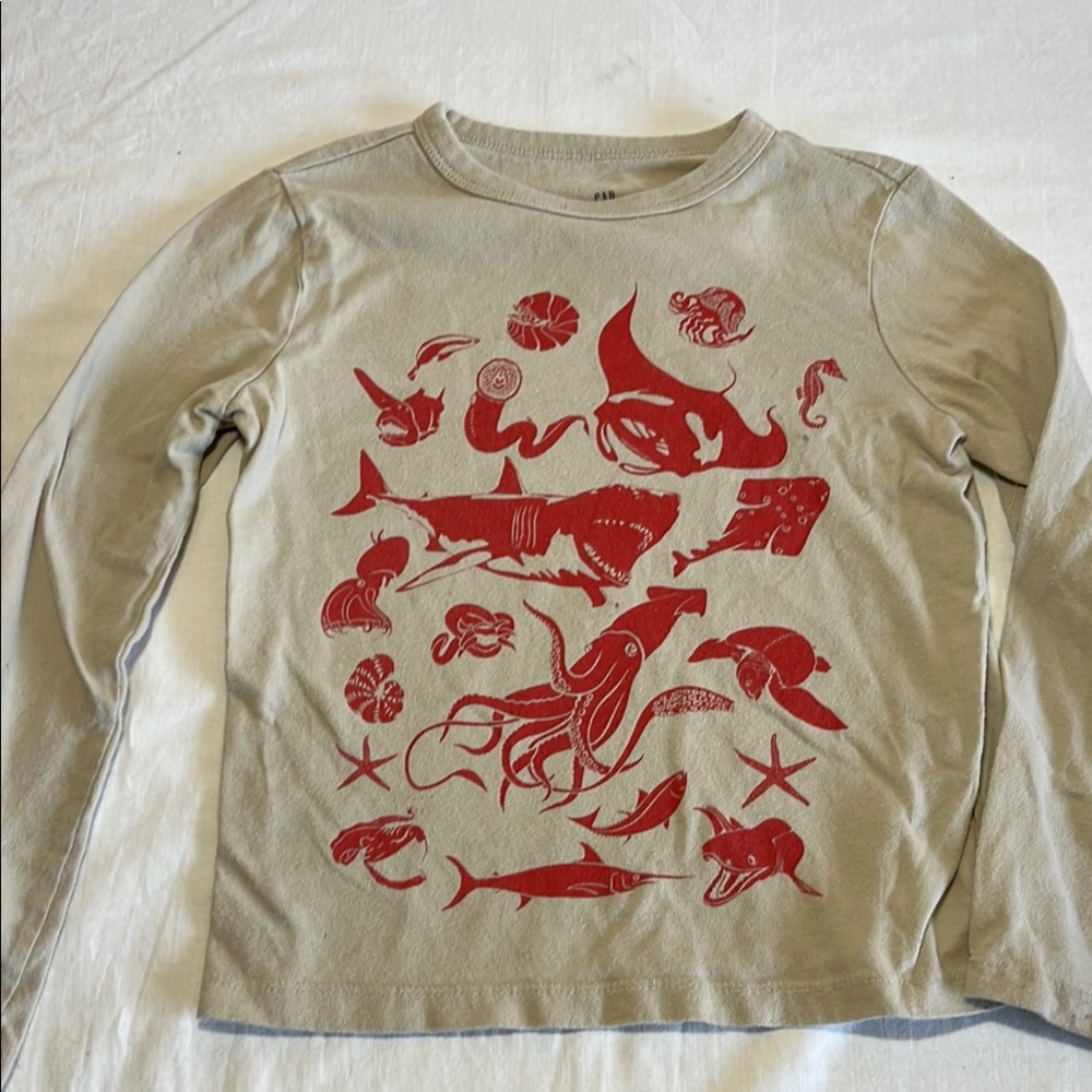 GAP sea creatures long sleeve t-shirt, XS (5)
